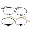 4pcs Bracelet Black Hollow Lotus Leaves Adjustable Bracelets Charming Elegant Unique Clothing Accessory for Leisure