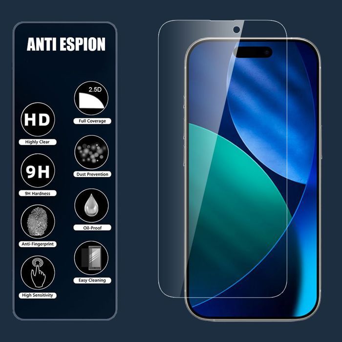 3x Verre Trempé Anti-Espion pour iPhone Air - BOOLING - Installation Facile Antichoc Résistant