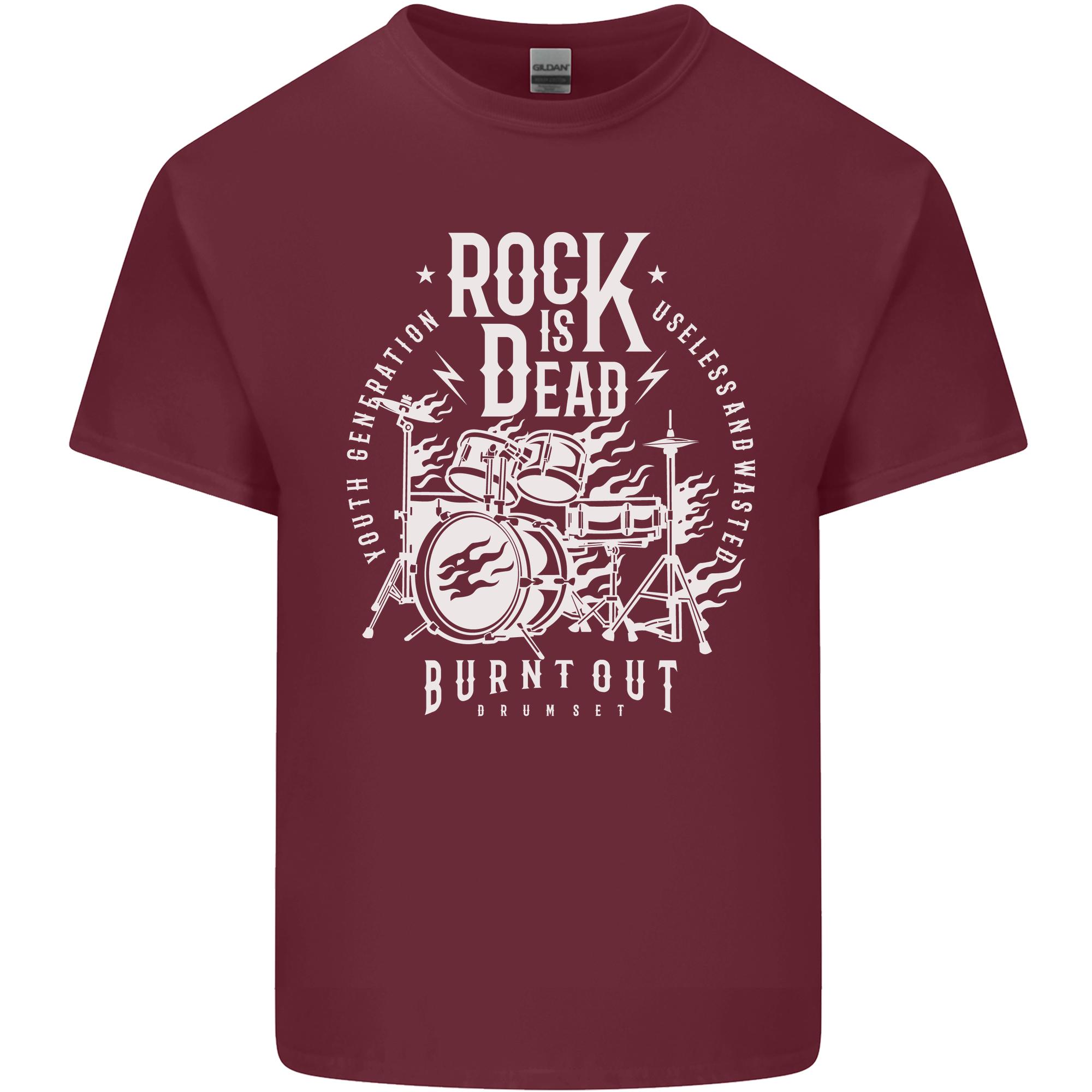 Rock is Dead Music Drummer Drumming Unisexs Light Cotton TShirt S