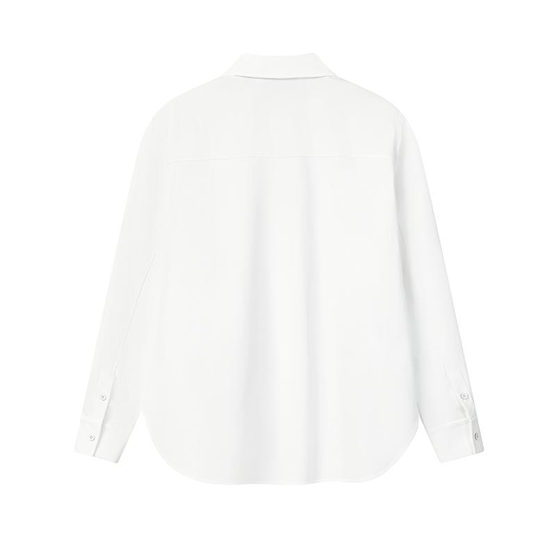 Fila CNY Ready To Take Off Spring Fashion Simple Classic Retro Casual Versatile Comfortable Loose Polo Long Sleeve Shirt Women Shirts F11W619413FWT