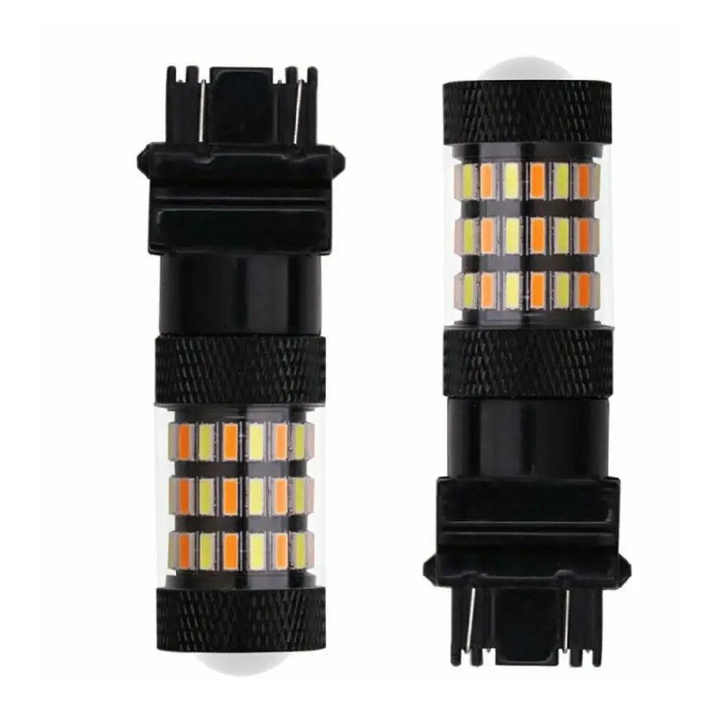 

Car Two-color Turn Signals LED Turn Signal Bulbs 3157 Bulb 7443 Parking 4014 SMD White&Amber 12V DC Lights 60 M3S9