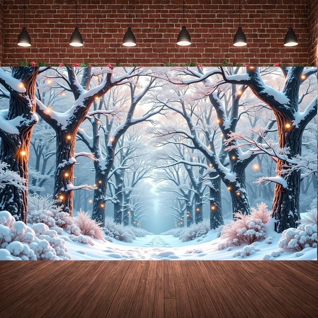 Winter Event Banner Design Winter Lights Banner Holiday Decoration Winter Theme For Photo Backdrop Holiday Decoration Indoor