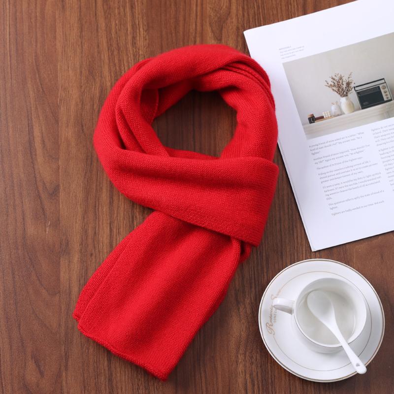 2025 Winter New Fashion Solid Color Cahsmere Scarf Women Outdoor Keep Warm Soft Men Solid Color Wool Knitted Long Scarves 160*26