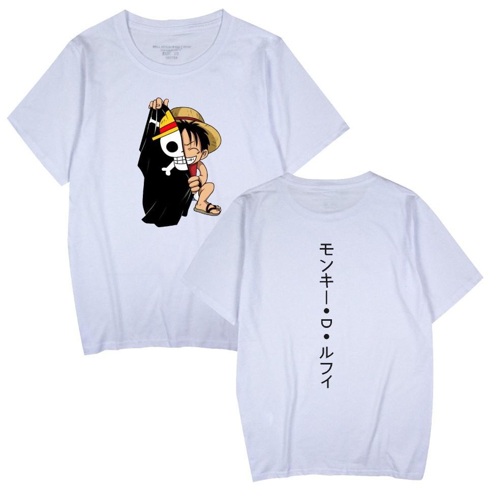 ONE PIECE Shirts Round Neck Short Sleeve Funny Clothes ONE PIECE Cartoon Printed Unisex T-Shirt
