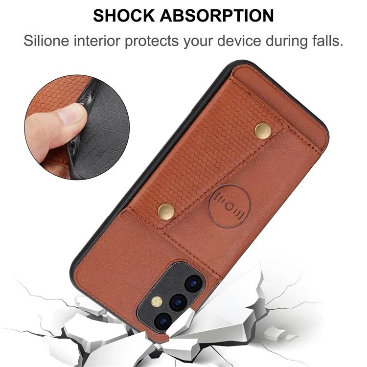 For Samsung Galaxy A35 5G Cell Phone Case PU Leather Coated TPU Cover with Card Slots