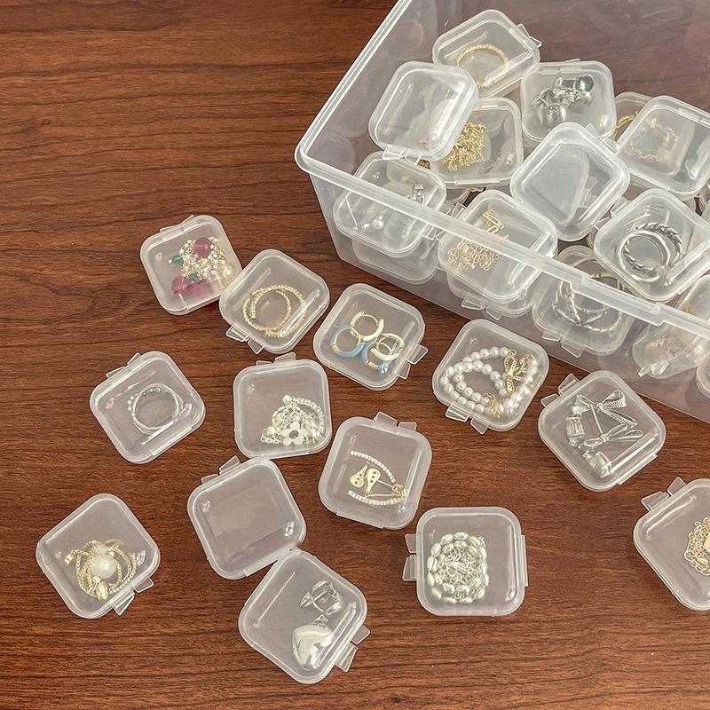 Jewelry Storage Box: Transparent, Mini, Anti-Oxidation, Portable for Earrings & Necklaces - Ideal for Students