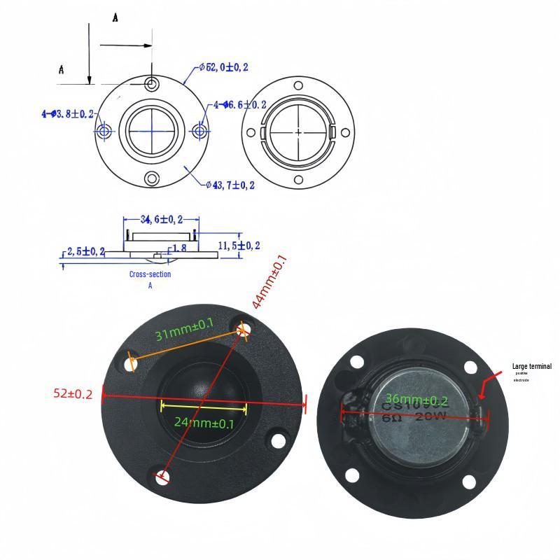 2-Inch Silk Peptide Tweeter: 20-Core 52mm Neodymium Magnet for Car Audio