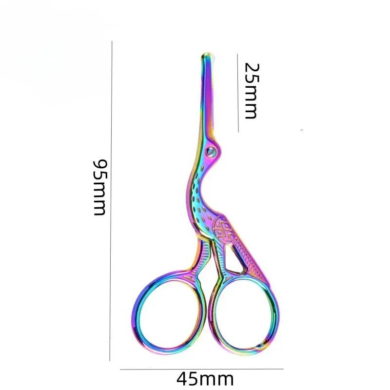 1Pc Round Head Nose Hair Scissors Stork Type BeautyScissors For Eyebrow Nose Hair Beard Ear Hair Eyebrow Scissor Stainless Steel