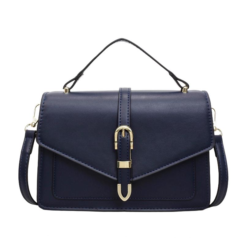 Fashion Luxury PU Leather Women's Square Crossbody Bag Top Handle Mini Satchel Flap Handbag Contrast Color Trendy Shoulder Bag