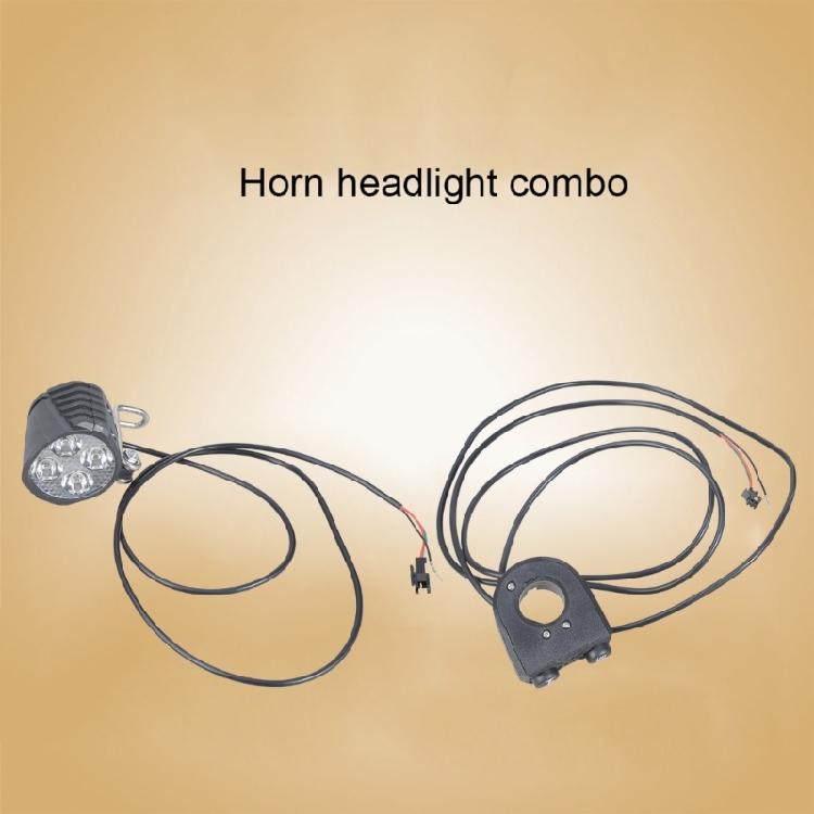 Luce LED Anteriore con Campanello per Bicicletta Elettrica E-Bike, Antiurto e Impermeabile