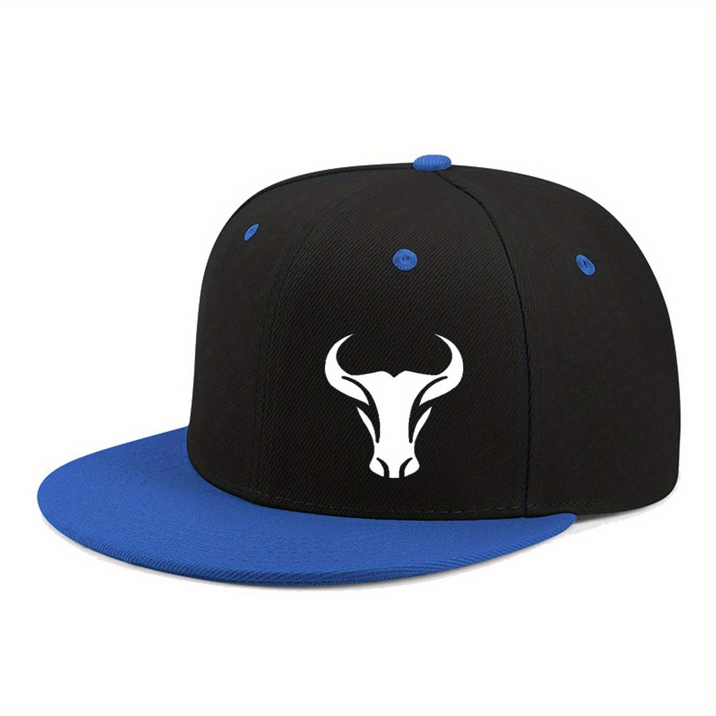 Bull Patterned Baseball Cap Lightweight And Unisex Adjustable Outdoor Sports And Leisure Hat Hip Hop Style Daily Wear