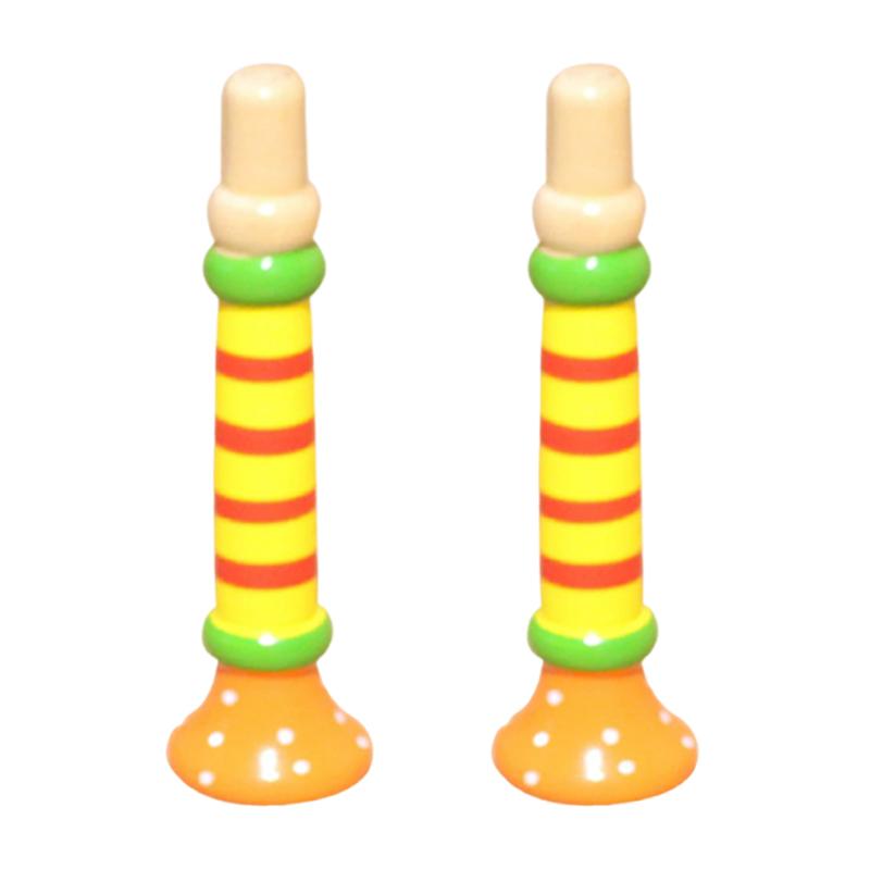 2 Stück Holz Trompeten Pfeife Horn Musikinstrument Festival Party Aufführungs Requisiten für Anfänger Unterhaltungszubehör TMZ