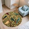 Vintage Flower Bird,Round Area Rug,Carpet Rug for Living Room Bedroom Sofa Playroom Decor,Non-slip Floor Mat