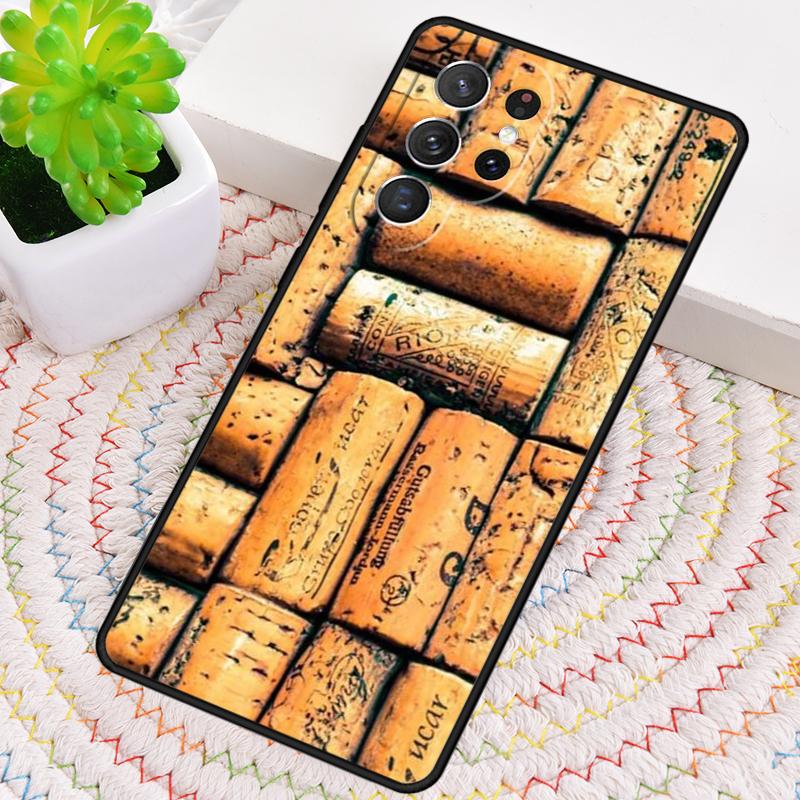 

Wine Corks Textures TPU Phone Case For Samsung Galaxy note 10 pro S26 S25 S24 S23 S22 Ultra Plus S21 FE S20 Shockproof Cover Galaxy S23 Ultra