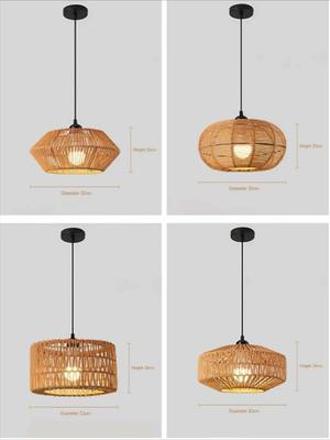 Korbgeflecht Lampe Kreatives Design Rattan Deckenleuchte für Teestuben Homestays Dekorative Pastorale Retro Pendelleuchte Leuchte
