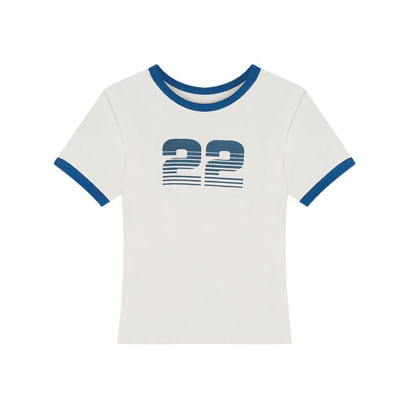 2025 Yaz kore tişörtleri Kadın O-yaka Kısa kollu beyaz gri Tişört genç kız günlük Elastik Dar y2k Crop Top kadın