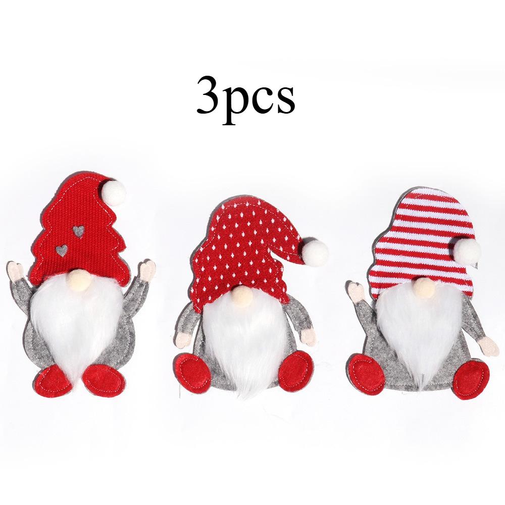 

Christmas Cutlery Rack Set with Faceless Character Design, Cartoon Themed Creative Kitchen and Dining Decoration