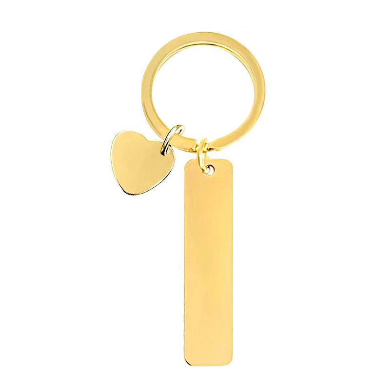 Heart-Shaped Metal Keychain - Long Strip Design for Holiday Gifts