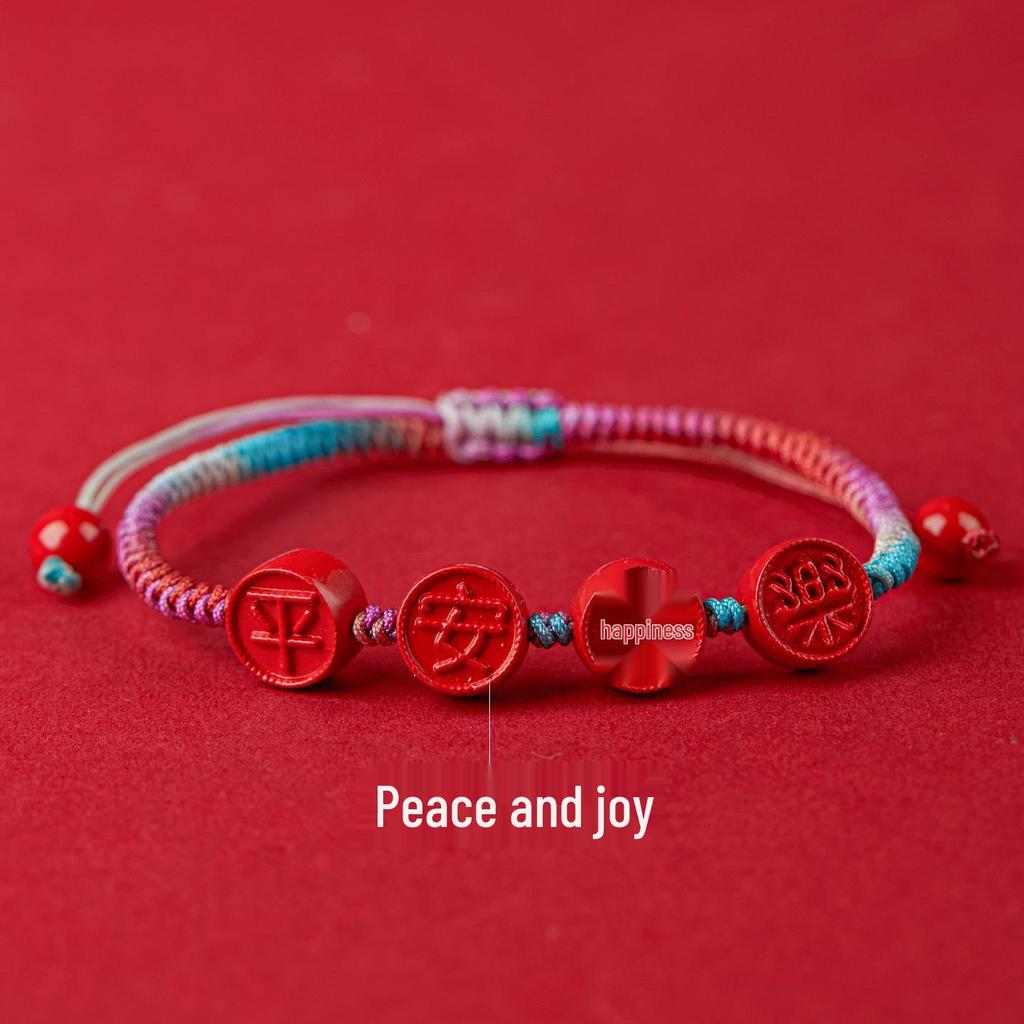 Jing Chunlan Handmade Cinnabar Red Sand Pixiu Bracelet