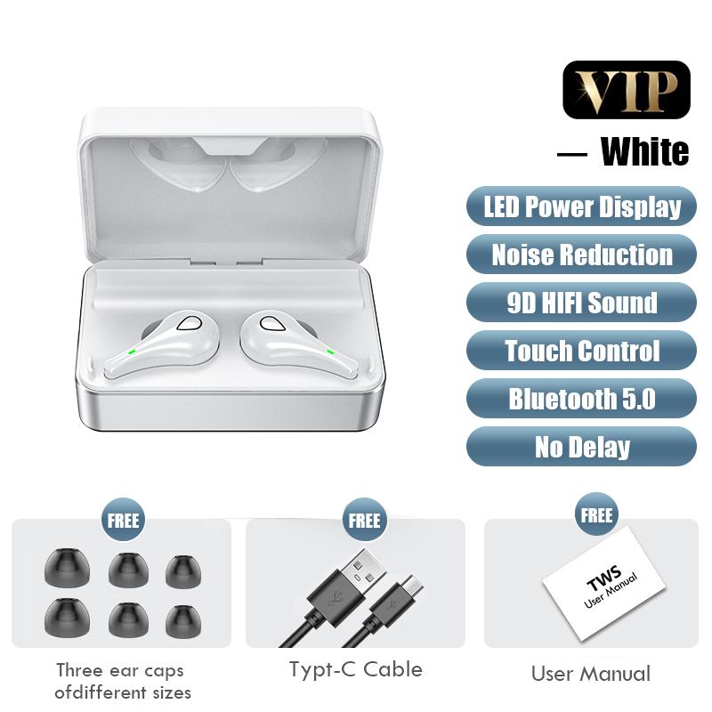 

TWS Wireless Headphones 3500mAh Charging Box 9D Stereo Sports Waterproof Bluetooth Wireless Earphones With Microphone for Phone