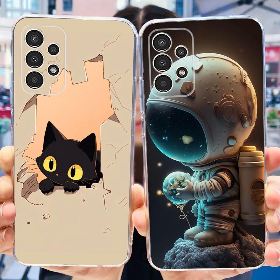 For Samsung Galaxy A13 Case A23 A33 A53 5G Cute Painted Cover Clear Silicone Soft TPU Phone Case For Samsung A53 A 13 23 33 Bags