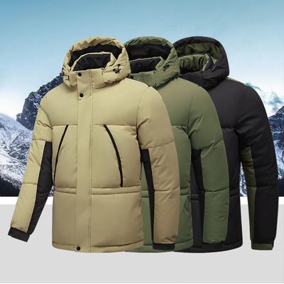 Winter Coat Detachable Hood Cotton Coat Men's Thickened Trendy Cotton Coat Casual Warm Loose Casual Coat