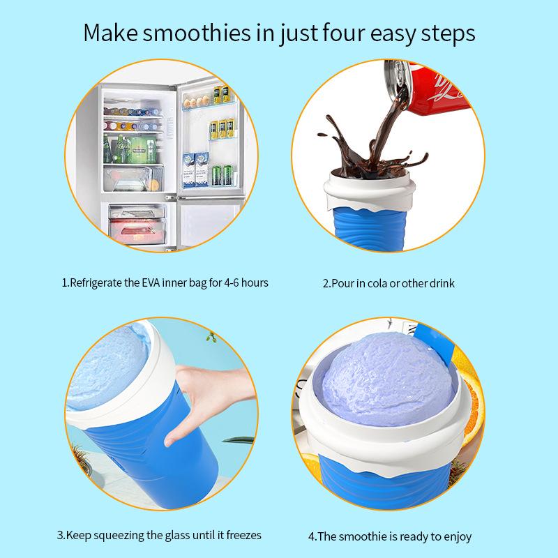 Silicone Smoothie Shaker Cup for Quick Homemade Ice Beverages