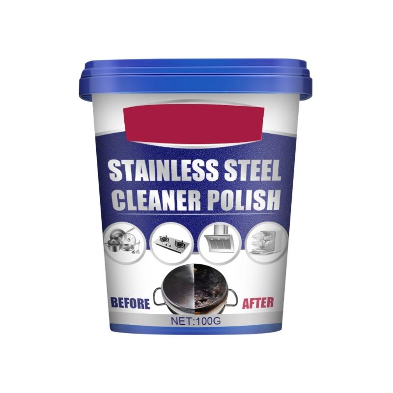 Pulitore per Pentole Acciaio Inossidabile Pasta Pulente Rimuove Macchie da Pentole Padelle Crema Pulente per Elettrodomestici Unti 100g