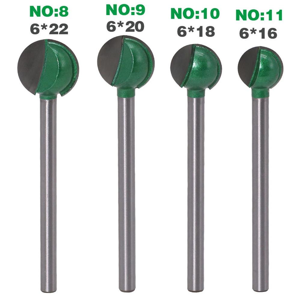 Green / Silver Routet Bit Hard Alloy Lubricated Round