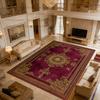 European Red Retro Large Apartment Soft Carpet Decoration Living Room Non-slip Luxury Rug Easy Clean Lint-free Coffee Tables Mat