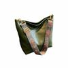 YMSTco Bohemian Minimalist Ethnic Hobo Bag, Crossbody Shoulder Bag, PU Leather, Stylish, Women's, Adjustable Shoulder Strap (Khaki Green)