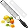 Stainless Steel Lemon Zester Grater with Handle - Garlic, Cheese, Parmesan, Nutmeg, Lime, Ginger Grater - Heavy Duty Kitchen Tool