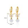 Butterfly Stainless Steel Simulation Pearl Earrings for Women Piercing Earring Aesthetic Jewelry Gift
