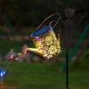 Solar Powered Solar Watering Can Lights Waterfall Effect Metal Construction Metal Kettle Lantern String Lights Design