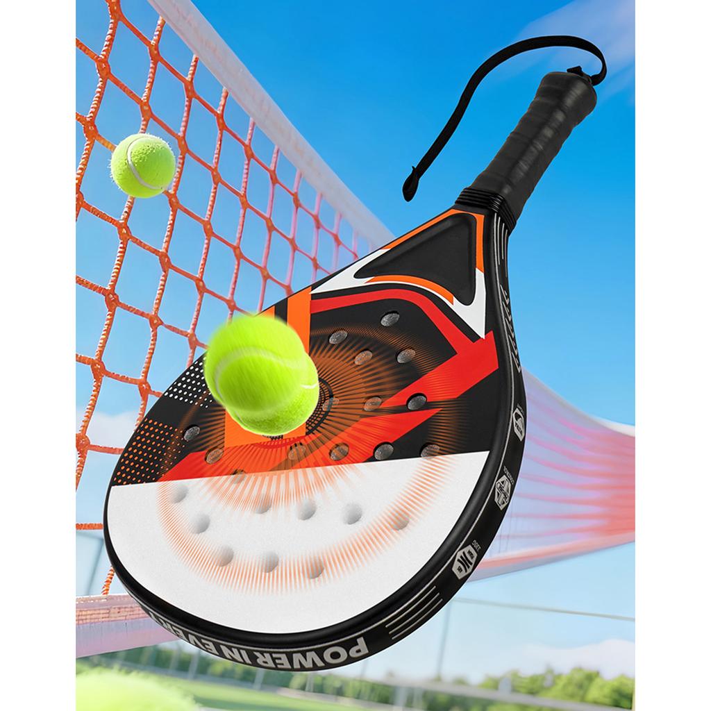 Padel Racket  Beach Padel Tennis Racket for Beginners Intermediates Durable Anti-Vibration Handle Plastic Grip