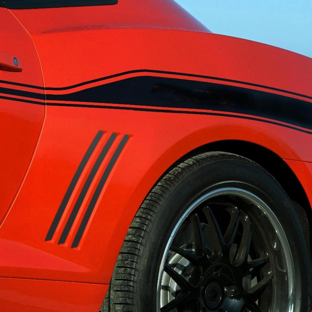 TOMALL 6pcs Car Side Vent ert Stripe Vinyl Stickers Compatible with Chevrolet Camaro 2010-2015 Inlay Side Vent Gill Decals for Car (Matte Black)