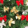 12pcs Christmas Flocking Bow Pendant Holiday Wedding Party Bow Decoration Exquisite Christmas Tree Bow Christmas Decorations