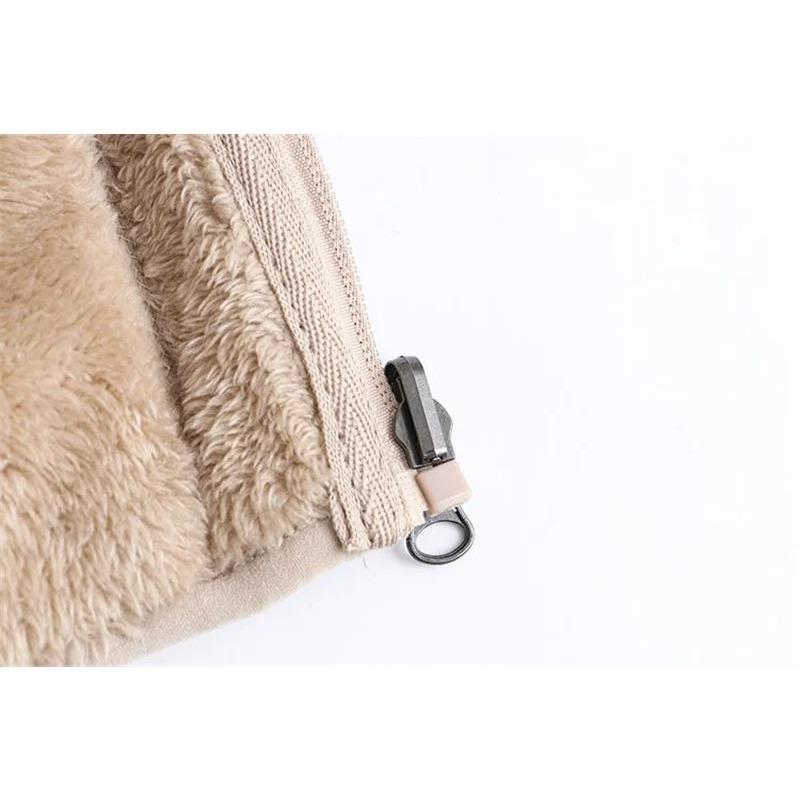 Autumn Winter Fleece Coat Women Thicken Warm Hoodies Sweaters Jackets Middle Age Zip-up Outerwear Casual
