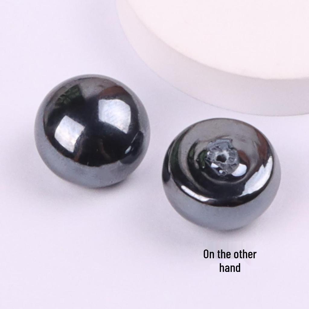 12mm Round Half-Face Steamed Bun Beads for DIY Crocs, Earrings, Hair Clips, and Jewelry Accessories.