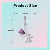 925  Silver January-December Birthday Stone Love Zircon Pendant Bead Fit Charms Necklace Bracelet Women Jewelry DIY Gift