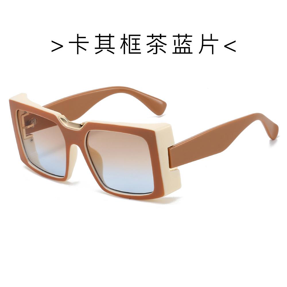 2025 Hip Hop Colorful Patchwork Sun Glasses Men Brand Luxury Square Sunglasses Women Bold Frames Ins Fashion