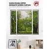 Home Bedroom, Kitchen, Side Opening Double Zipper Mosquito Proof Mesh Window Curtain Velvet Edge Wrapping, Easy Installation