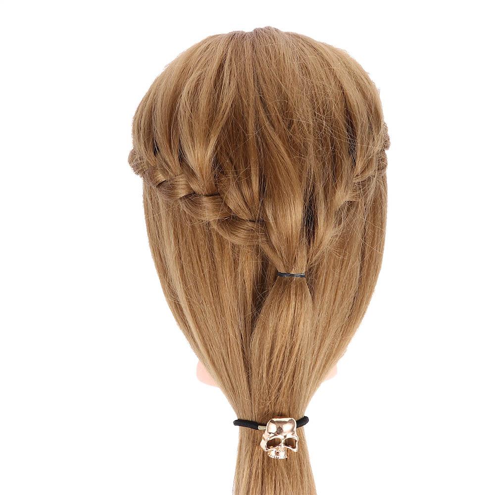 1Pcs Ponytail Rope Girl Women Hairband Metal Skull Elastic Hair Rope