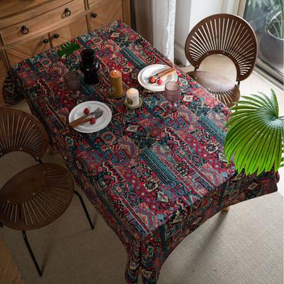 Tablecloth Color Jacquard Tablecloth Double-sided Pattern Thick Tablecloth Geometric Bohemian