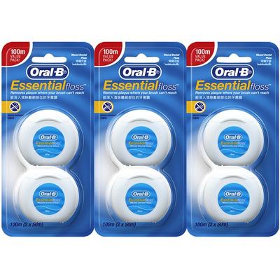 Voskovaná nit Oral-B, 2 balení, 3 kusy