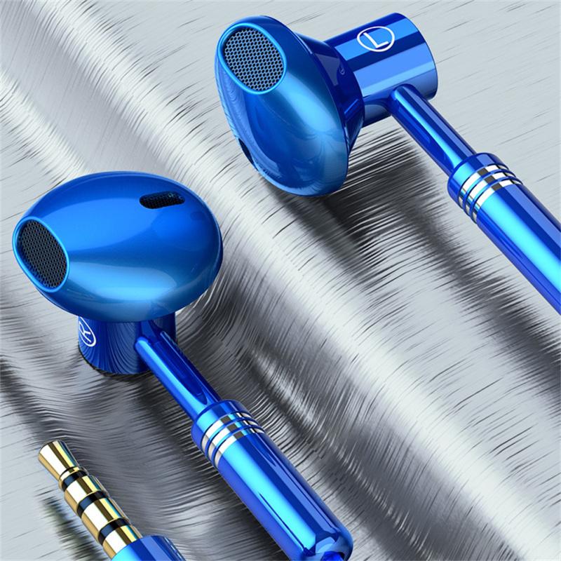 Fashion Wire-controlled Earphone 3.5mm Round Hole Headset Subwoofer Music Gaming Headphone With