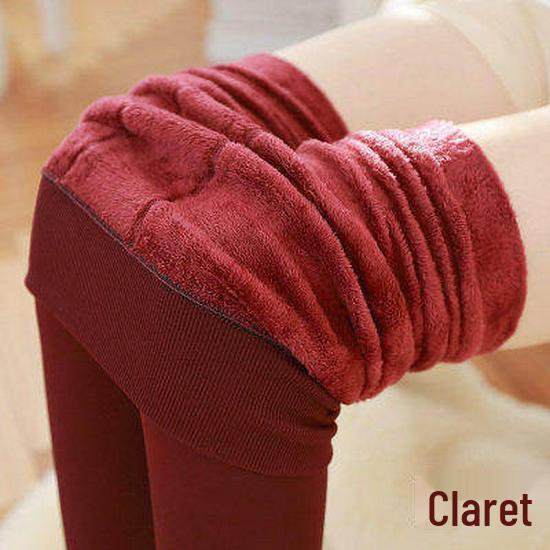 Women's High-Waisted Black Fleece-Lined Slimming Tights with Foot Stirrups for Autumn & Winter