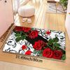 1 szt. antyzmęczeniowe dywaniki kuchenne, czerwony kwiat róży, wodoodporny, antypoślizgowy, gruby, wyściełany dywanik kuchenny, wytrzymały, wygodny, stojący dywanik kuchenny