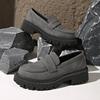 Spring New One-pedal Small Leather Shoes Women's Retro Platform Casual Versatile Single Shoes