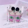 Summer Cute Fun Graffiti Transparent Acrylic Flower Earrings Women'S Simple Versatile Silver Needle Earrings Bow